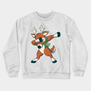 Christmas Dabbing Reindeer Gift Kids, Boys, Girls Funny Crewneck Sweatshirt